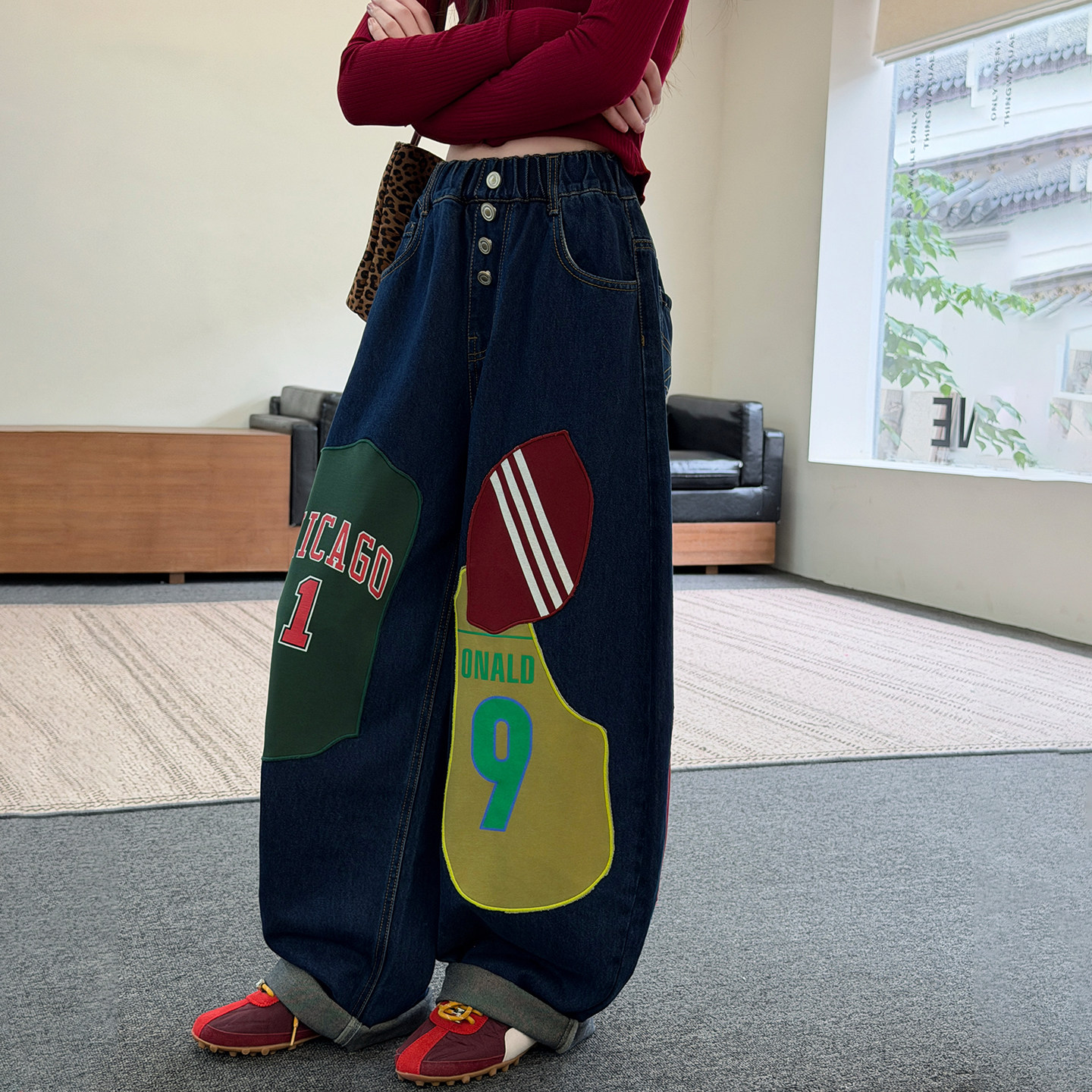 百搭牛仔裤女童洋气阔腿裤炸街秋
