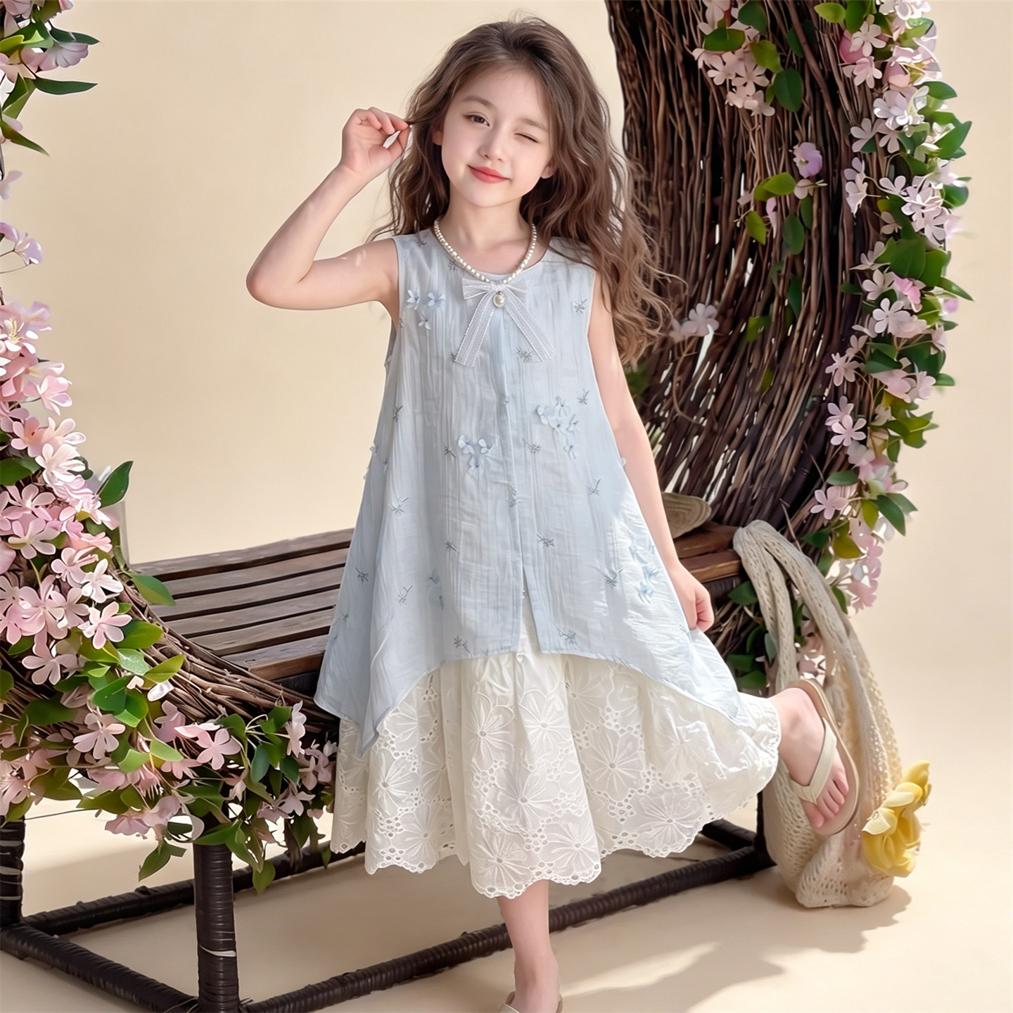 背心裙女童洋气夏装裙子时髦衣服