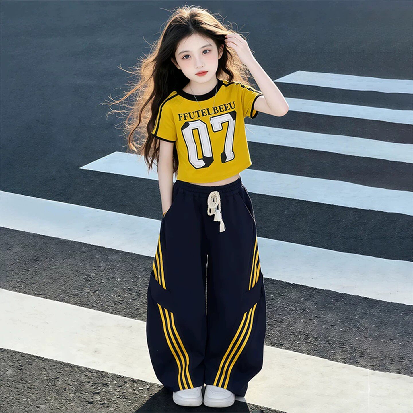 女童夏季套装2026新款儿童巨好看运动衣服夏装女大童洋气短袖t恤