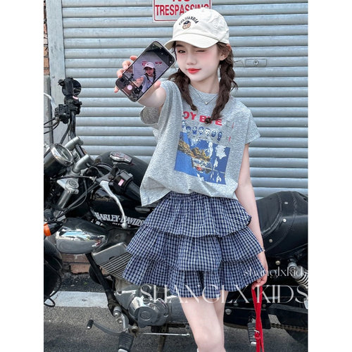 又酷又飒的女童裙子套装夏季穿搭
