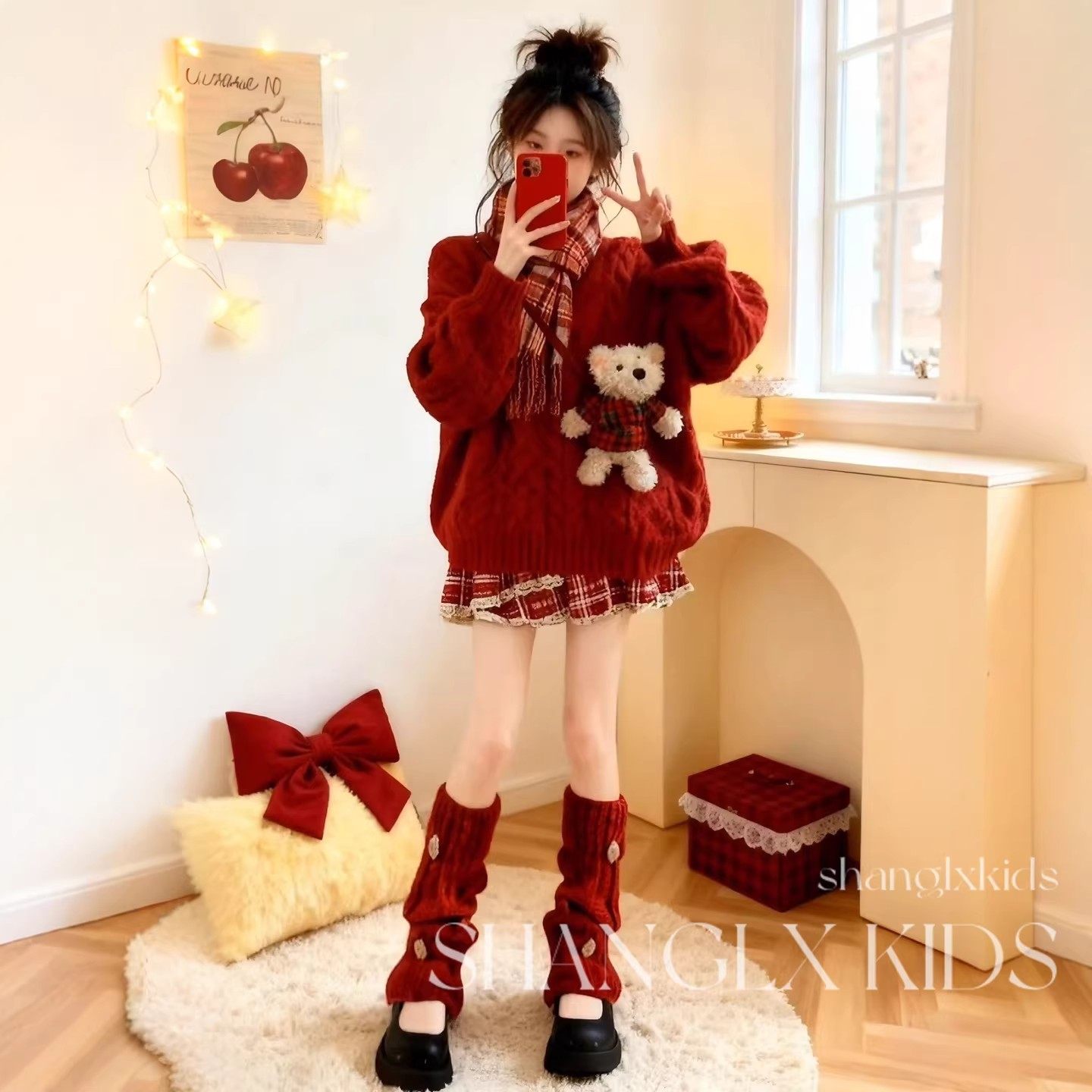 初中生毛衣女童马年本命年红色加厚毛线衣2025新款拜年服大童女孩,女装/女士精品,毛衣,淘宝优惠券,粉丝福利购,淘宝优惠卷