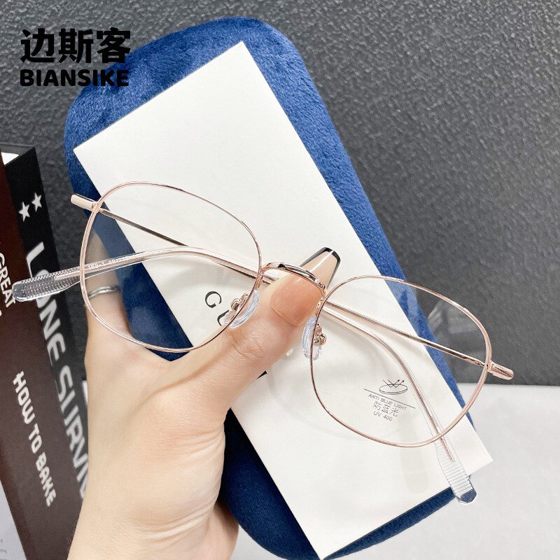 新款方框复古气质男 斯文女时尚金属框眼镜日系全框可配镜168-1