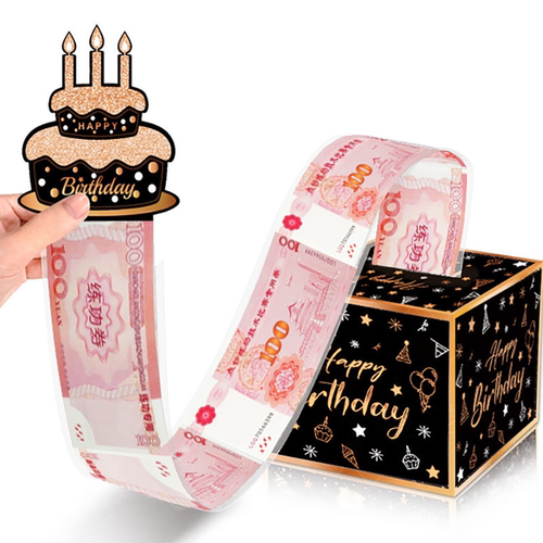 生日快乐惊喜盒子抽钱盒