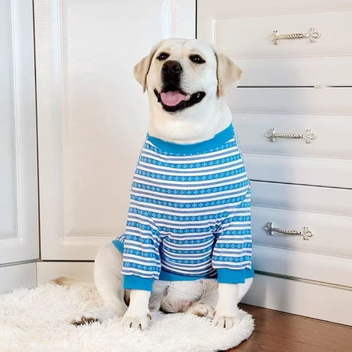 大型犬狗狗春夏条纹防掉毛衣服薄款卫衣中衣服拉布拉多萨摩耶衣服