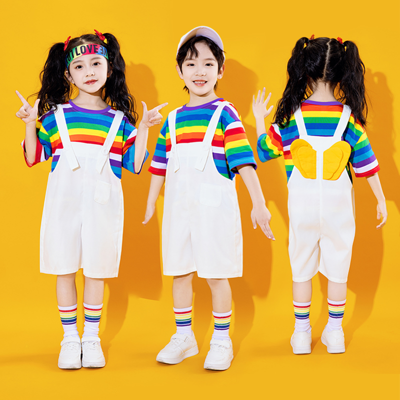 六一儿童啦啦队演出服小学生运动会开幕式表演幼儿园短袖啦啦操