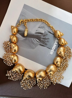 夏帕瑞丽  高级走秀款田螺造型黄铜套装系列  高品质