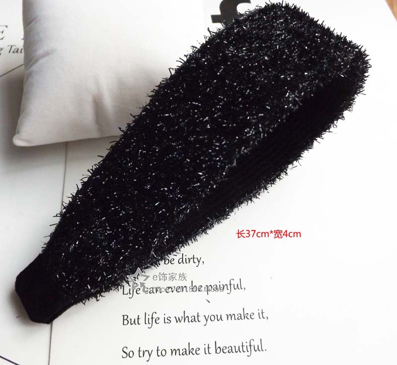 简约黑色刘海贴式头箍百搭不勒头宽发箍碎发固定魔法贴粘发贴发饰