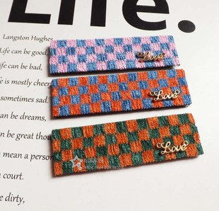 {28元包邮}日韩格子粘发帖时尚刘海贴魔法贴发饰头饰品