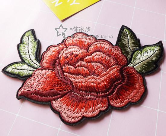 大花朵布贴补丁贴绣花贴衣服diy装饰贴花补洞刺绣贴布