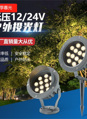 户外射树灯12V24V低压投光灯512外控全彩照树灯景观灯草坪插地灯