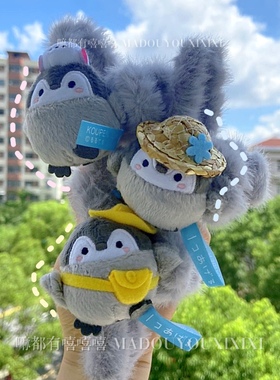 正能量企鹅抓夹【高品质】毛绒精致发抓可爱日系公仔小灰鹅12cm