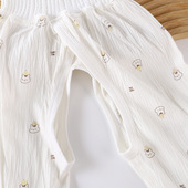 男女宝宝护肚短裤 2026夏季 婴儿高腰纯棉纱布开档护肚短裤 头幼儿睡