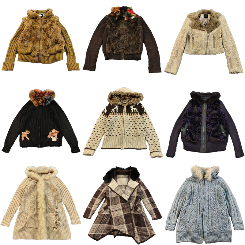 古着针织毛领毛衣废土流浪风