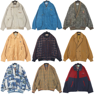 vintage古着美式 阿美咔叽男女外套 复古中古港风孤品棒球服工装