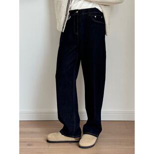 XT2025秋冬美式复古宽松丹宁原色牛仔裤男合体百搭休闲显瘦直筒裤