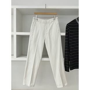 XT2025新款轻奢简约巴黎扣白色直筒牛仔裤男款秋季休闲百搭长裤子