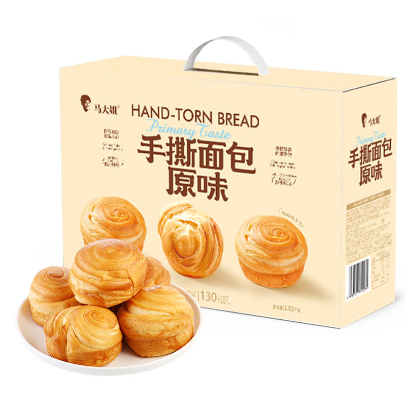 马大姐手撕面包1.03kg新年礼盒装学生早餐面包零食小吃休闲食品