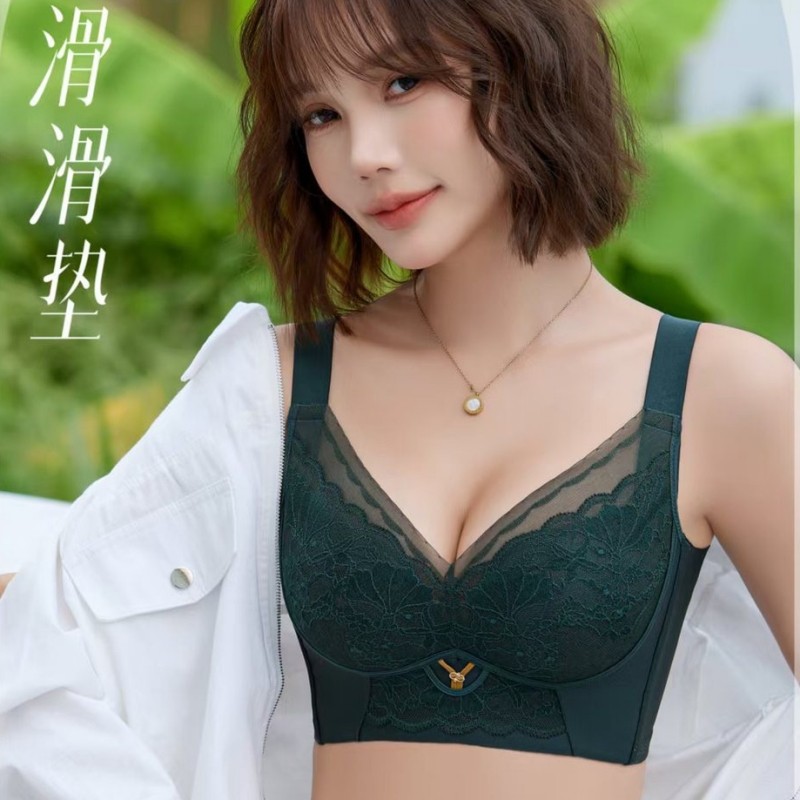 性感无钢圈按摩杯提拉防外扩内衣