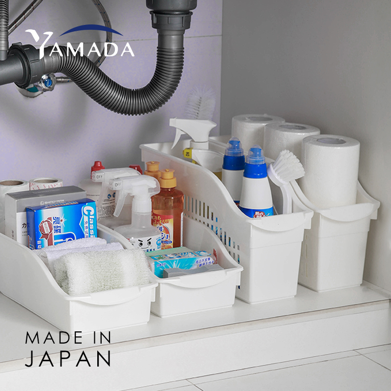 YAMADA日本进口橱柜收纳篮带轮
