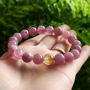 天然紫马粉水晶女手串 运转霞光 「绛霄金阙」炽热爱意 稳定自信