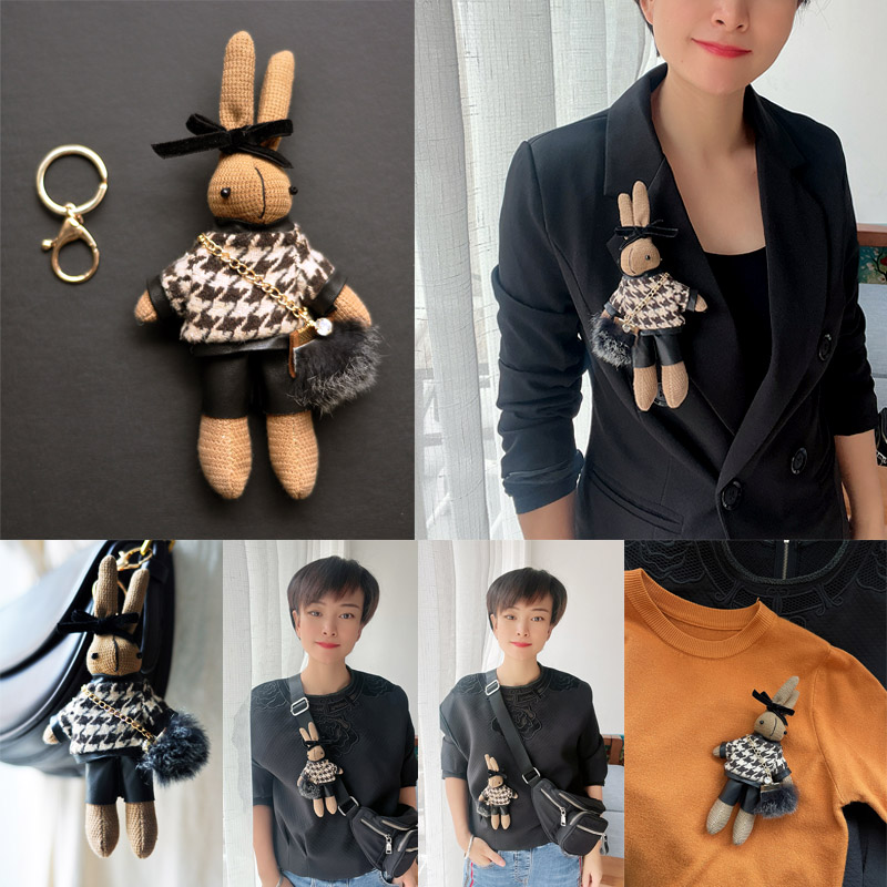 兔子胸针可爱日系毛绒小熊公仔