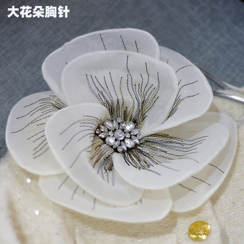 小众设计感手工布艺花朵胸针夸张大花外套上衣连衣裙摄影配饰胸针