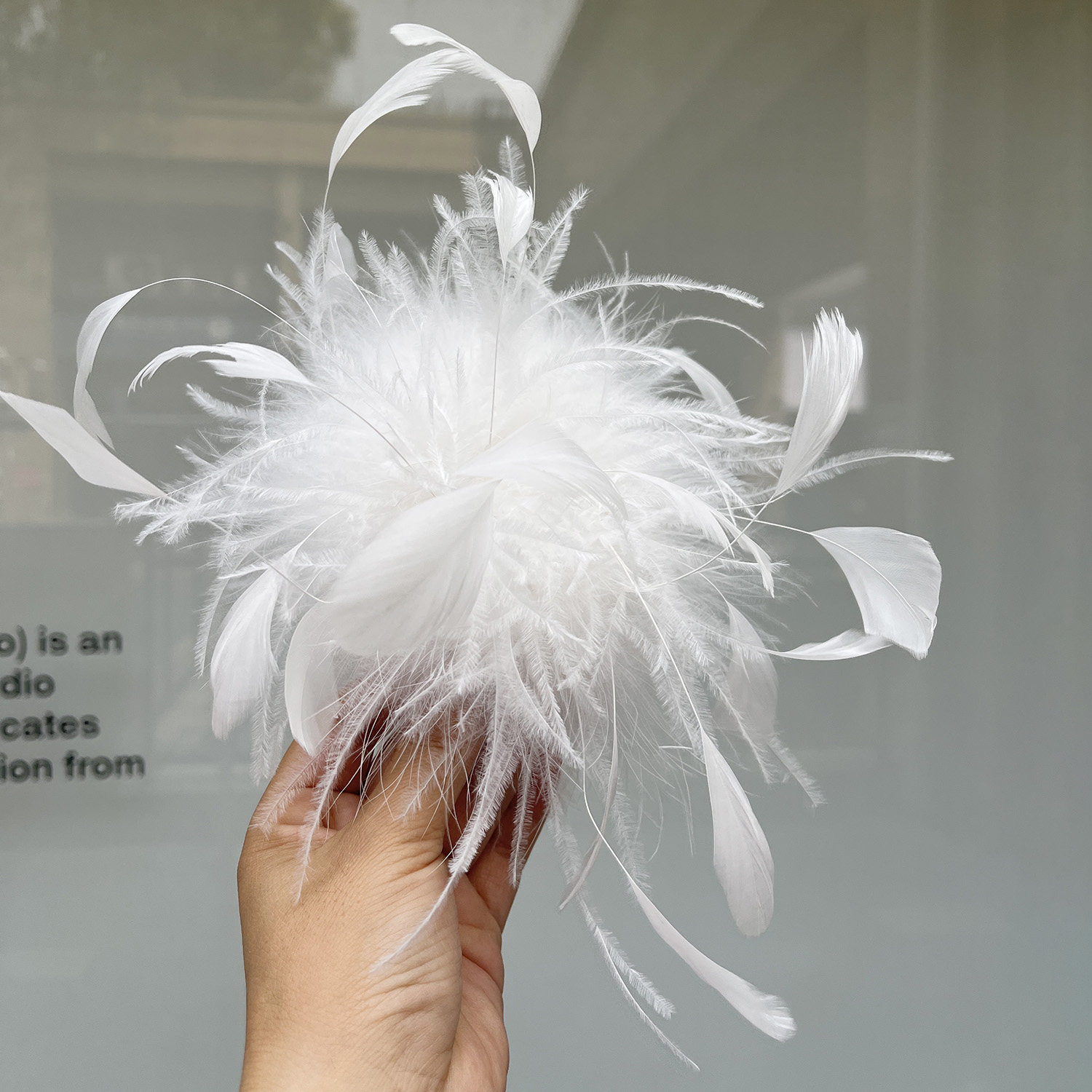 胸花胸针高级感轻奢白色羽毛女职场气质别针精致时尚西装外套配饰