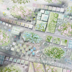 手帐分装 胶带a839春日光影朝夕手帐工作室光线古风PET素材账贴纸