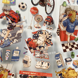手帐分装 LATE西舍古风人物日常PET素材账手机壳贴纸 胶带y98OOPS