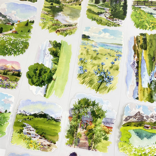 手帐分装胶带a738山野的风轻时光文创PET古风素材账流麻diy贴纸