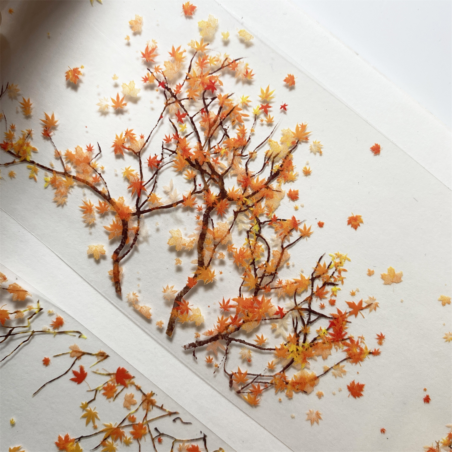 手帐分装胶带10枫尽染ZERO原创纸品叶百搭古风素材账流麻贴纸咕卡