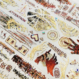 手帐分装胶带k6路径追踪赛博朋克月海研究所古风素材账手机壳贴纸