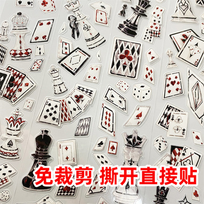 手帐分装胶带n6checkmate新款DIY扑克牌PET月海素材账手机壳贴纸