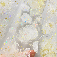手帐分装胶带g89轻纱织MOODTAPE半透花PET古风素材账流麻贴纸咕卡
