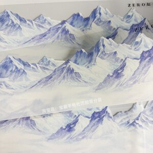 手帐分装胶带雪岭zero群峰高山冬天季节大PET素材账流麻贴纸咕卡