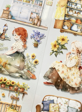 手帐分装胶带i76芳芳小曲女孩五宝文创PET古风素材账流麻贴纸咕卡