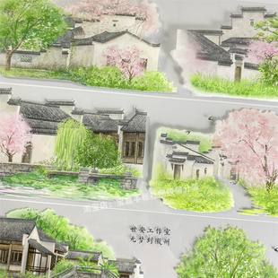 手帐分装胶带a496无梦到徽州世安工作室古风PET素材账手机壳贴纸