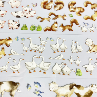 手帐分装胶带q87生灵万物zero猪鸭子羊驼马PET古风素材账diy贴纸