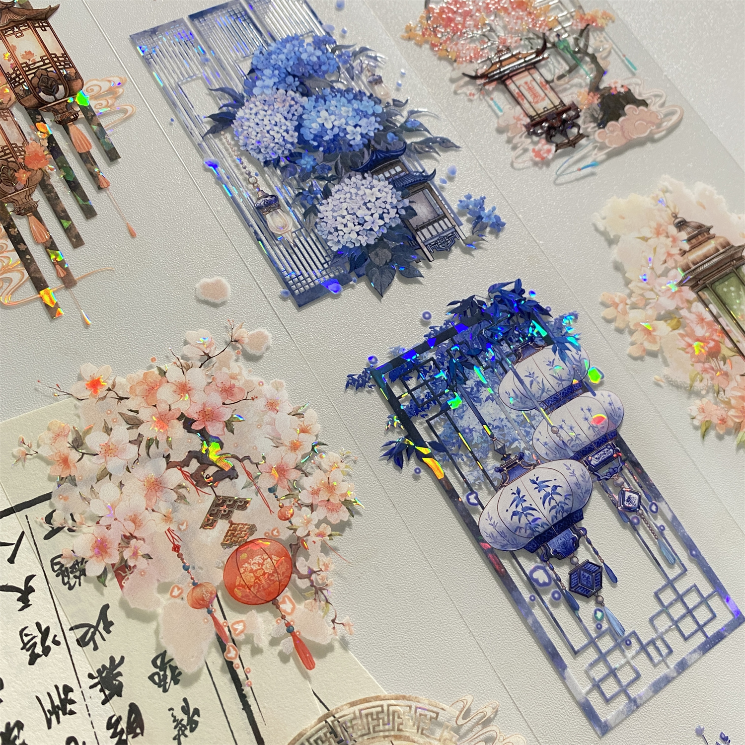 手帐分装67宫灯李富贵笼贝壳光造景pet胶带古风素材账流麻贴纸咕,文具电教/文化用品/商务用品,和纸胶带,淘宝优惠券,粉丝福利购,淘宝优惠卷