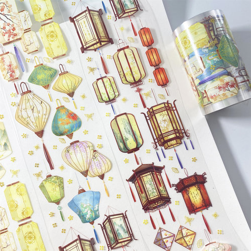 手帐分装胶带188明灯笼影ZERO百搭PET 古风素材账流麻贴纸咕卡