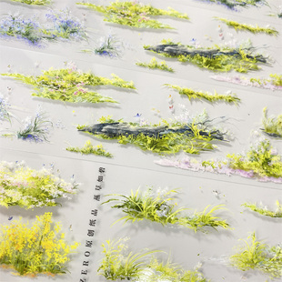 手帐分装胶带o10燕草如碧zero绿草地花PET古风素材账流麻贴纸咕卡