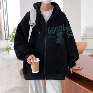 H190P70加绒75新品60%含棉量重磅连帽卫衣男情侣装宽松套休闲外套图片