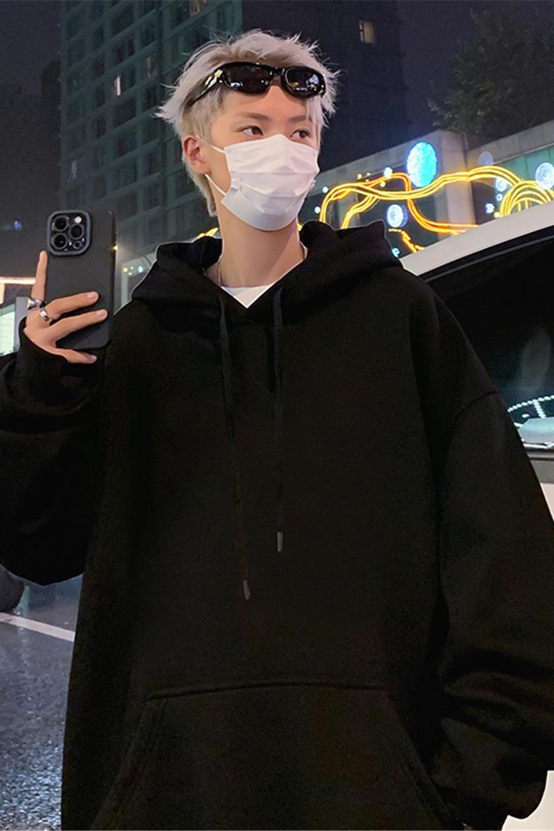 CM001P55加绒60纯棉重磅卫衣纯色新品休闲男装ins长袖连帽外套,男装卫衣,星座304A-1