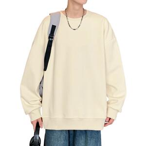 W300AP28加绒38秋冬重磅卫衣圆领外套oversize纯色港风长袖打底图片