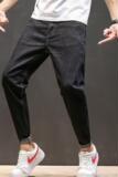 XZ304B-2A新款修身哈伦裤红色闪电刺绣潮流，男装牛仔裤，星座304A-1