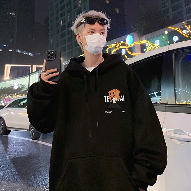 CM065BP60秋冬重磅纯棉卫衣简约卡通潮牌帽衫ins宽松长袖上衣,男装卫衣,星座304A-1