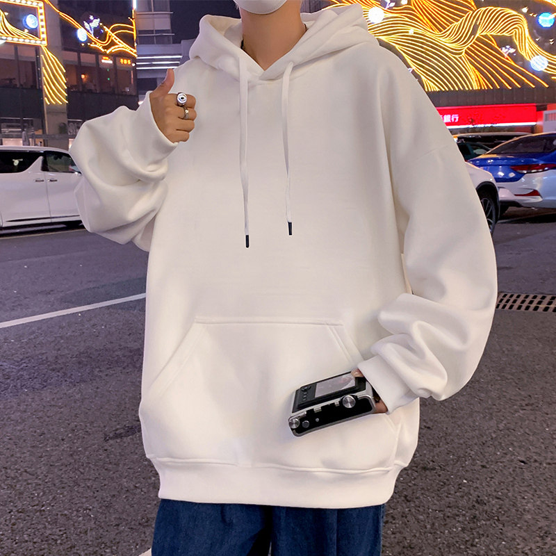 CM001P55加绒60纯棉重磅卫衣纯色新品休闲男装ins长袖连帽外套,男装卫衣,星座304A-1