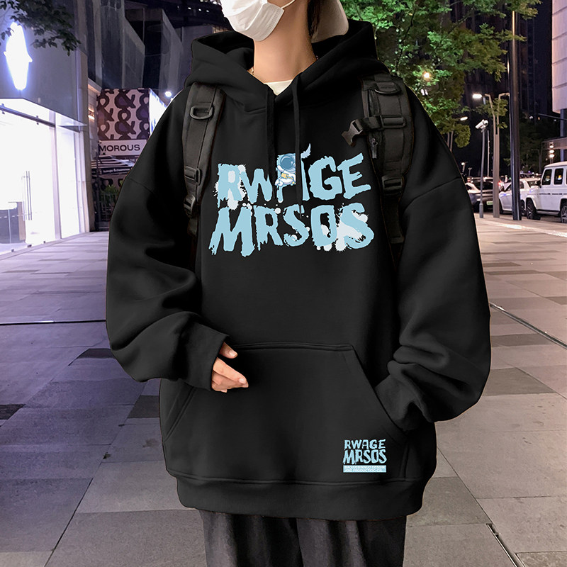 M028P60加绒65新品连帽卫衣高街帽衫宽松春装外套休闲潮牌衣服,男装卫衣,星座304A-1