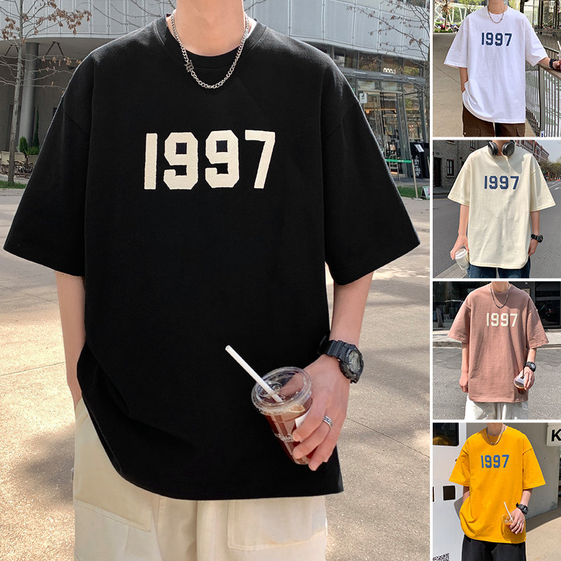 T658KP32夏天短袖t恤男宽松立体发泡印花上衣情侣装,男装T恤,星座304A-1
