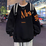 W503AP35加绒45秋冬圆领套头卫衣港风内搭长袖打底衣服宽松无帽，男装卫衣，星座304A-1